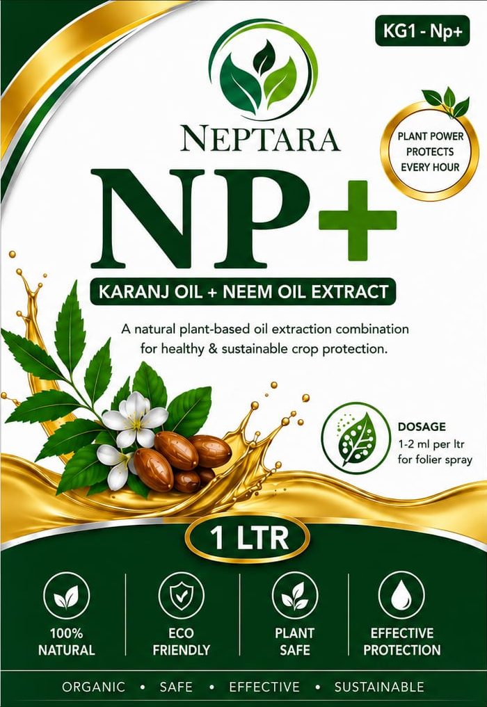 NP+ Karanj oil and neem oil extract label